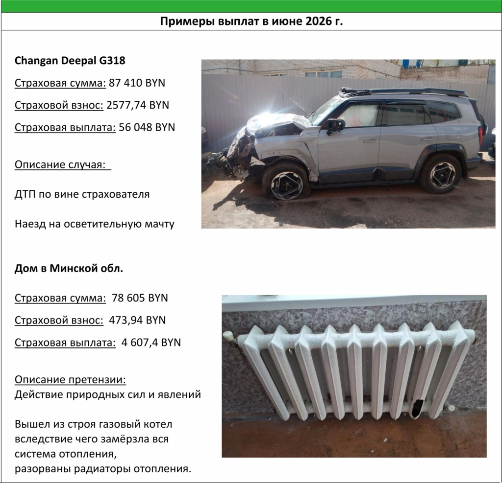 Примеры выплат в июне 2026 года